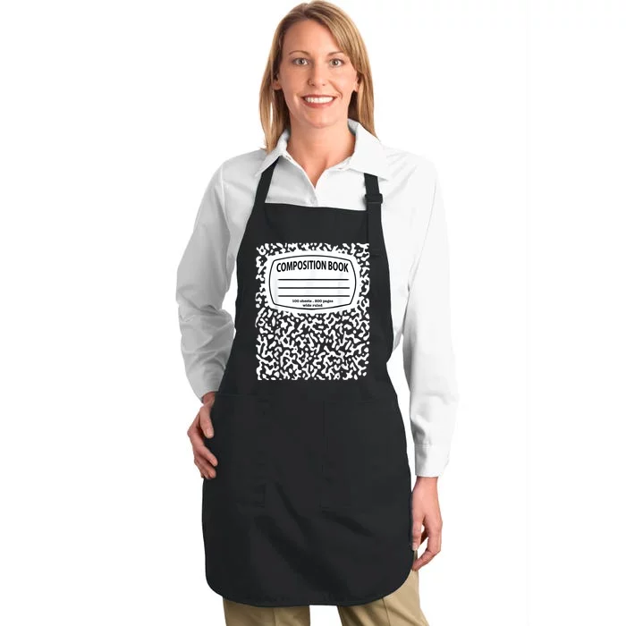 Composition Notebook Costume Matching Group Halloween Full-Length Apron With Pocket