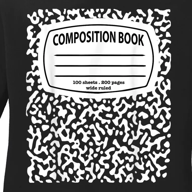 Composition Notebook Costume Matching Group Halloween Ladies Long Sleeve Shirt