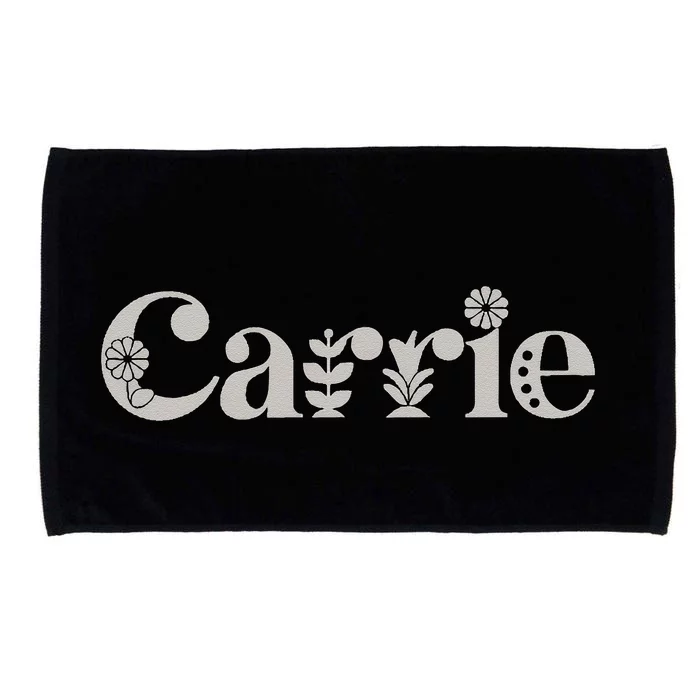 Carrie Name Custom Flower Personalized Botanical Women Mom Microfiber Hand Towel