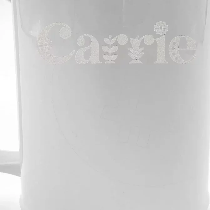 Carrie Name Custom Flower Personalized Botanical Women Mom Front & Back Beer Stein