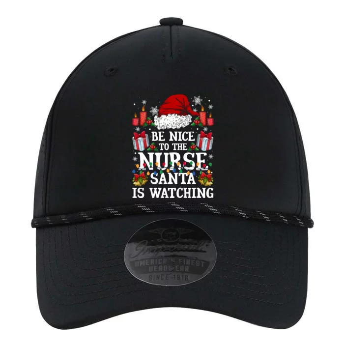 Christmas Nurse Cool Gift Be Nice To The Nurse Santa Is Watching Gift Performance The Dyno Cap