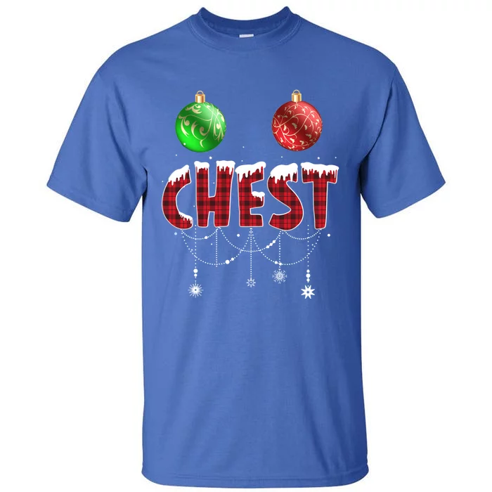 Chest Nuts Christmas Red Plaid Matching Couple Chestnuts Gift Tall T-Shirt