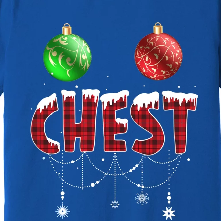 Chest Nuts Christmas Red Plaid Matching Couple Chestnuts Gift Premium T-Shirt