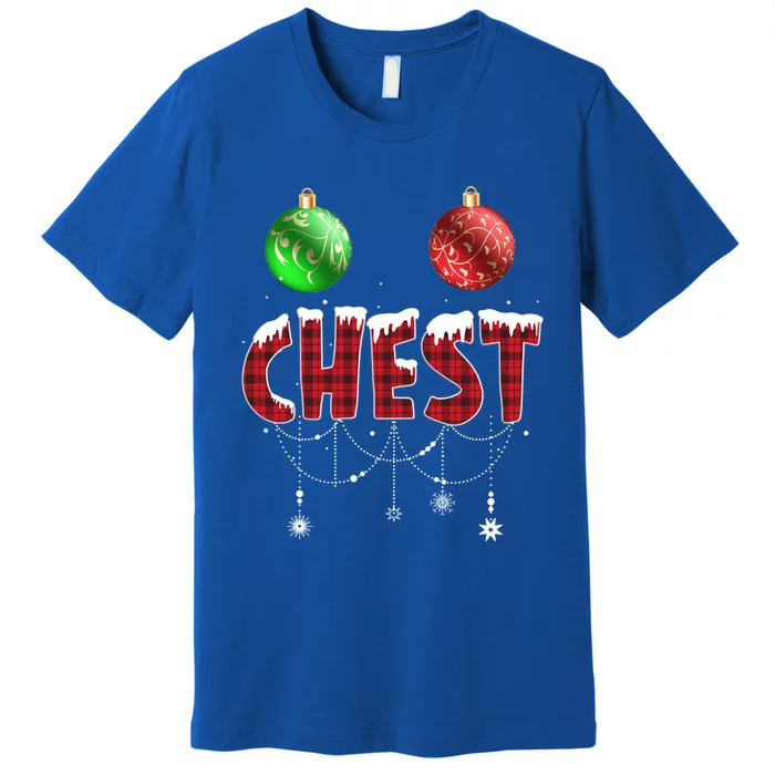 Chest Nuts Christmas Red Plaid Matching Couple Chestnuts Gift Premium T-Shirt