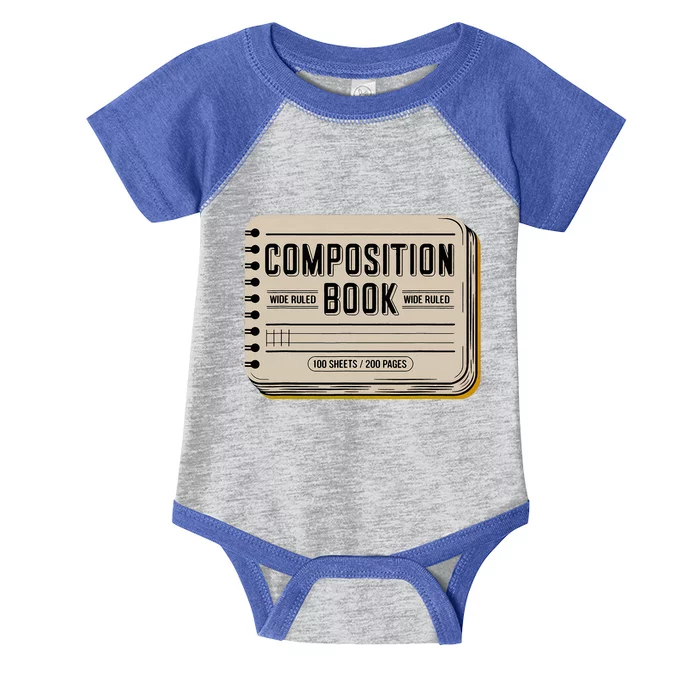 Composition Notebook Costume Infant Baby Jersey Bodysuit