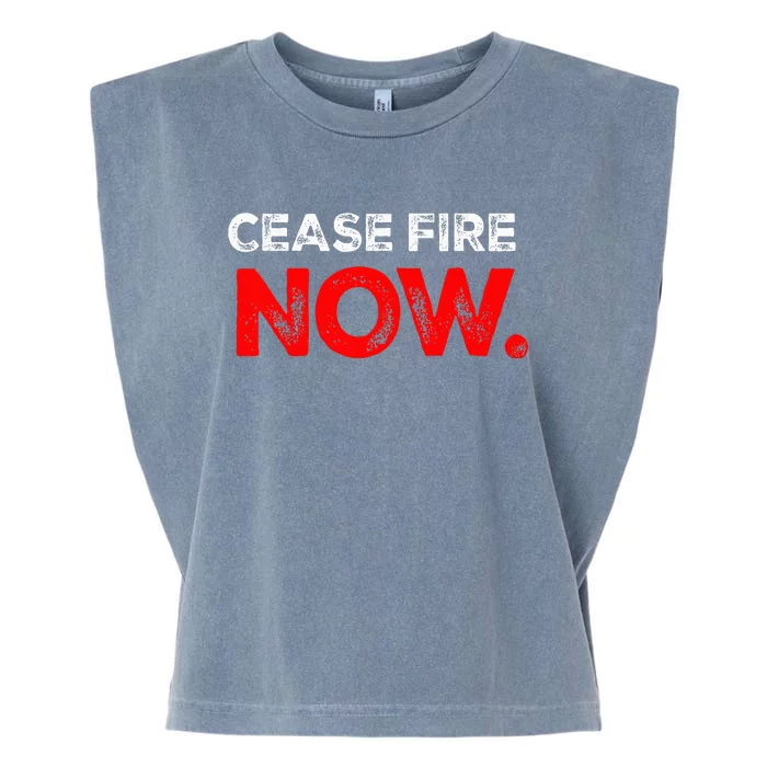 Ceasefire NOW Garment-Dyed Women's Muscle Tee