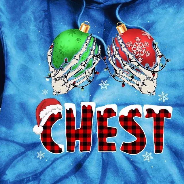 Chest Nuts Christmas Chestnuts Xmas Couple Matching Costume Tie Dye Hoodie