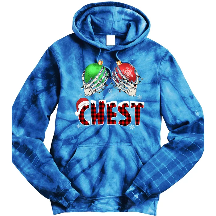 Chest Nuts Christmas Chestnuts Xmas Couple Matching Costume Tie Dye Hoodie