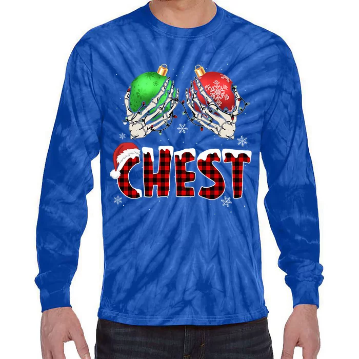 Chest Nuts Christmas Chestnuts Xmas Couple Matching Costume Tie-Dye Long Sleeve Shirt