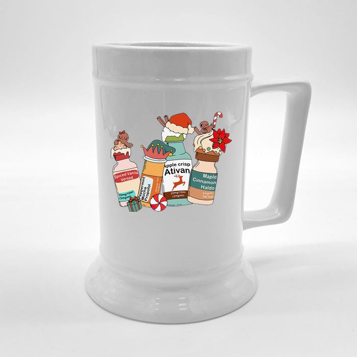 Christmas Nurse Christmas Spiced Vanilla Versed Propofol Front & Back Beer Stein