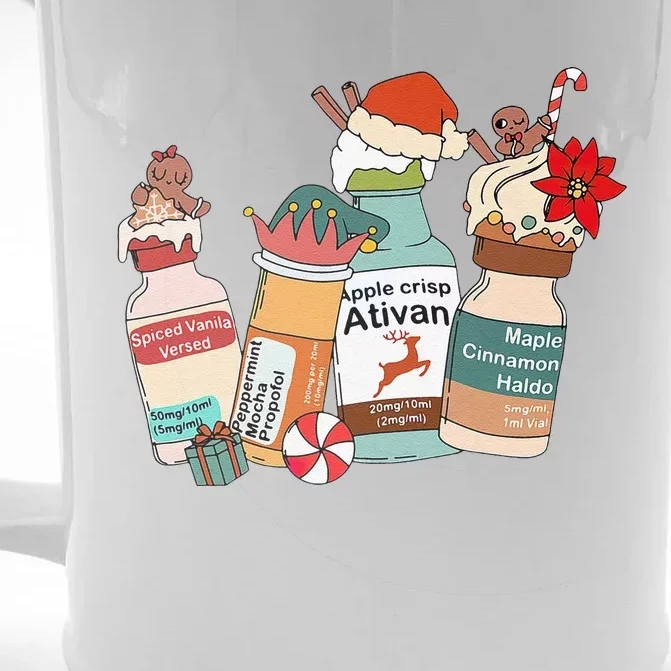 Christmas Nurse Christmas Spiced Vanilla Versed Propofol Front & Back Beer Stein