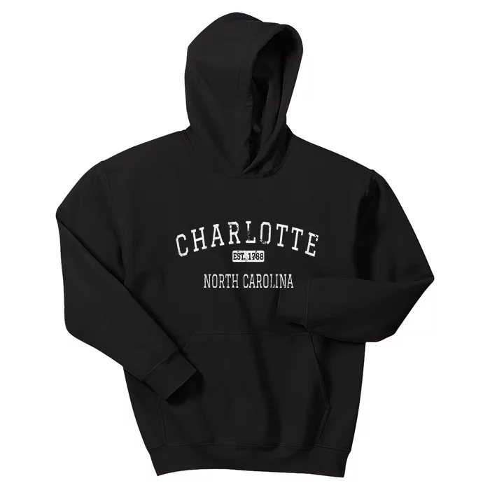 Charlotte North Carolina NC Vintage Kids Hoodie