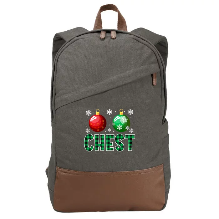 Chest Nuts Christmas Funny Couples Christmas Chestnuts Cotton Canvas Backpack