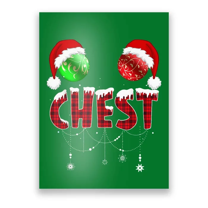 Chest Nuts Christmas Funny Matching Couple Chestnuts Poster