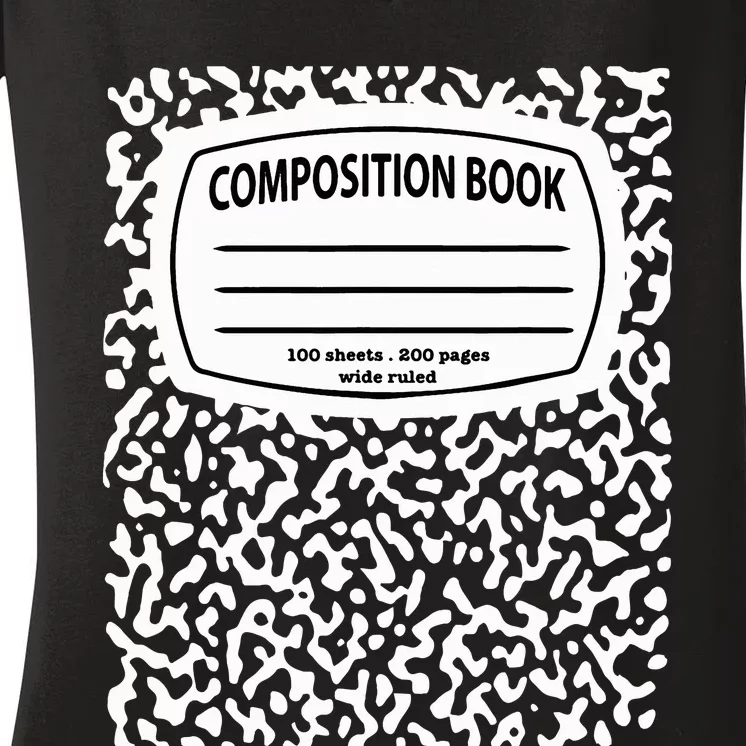 Composition Notebook Costume Matching Group Halloween Women's V-Neck T-Shirt