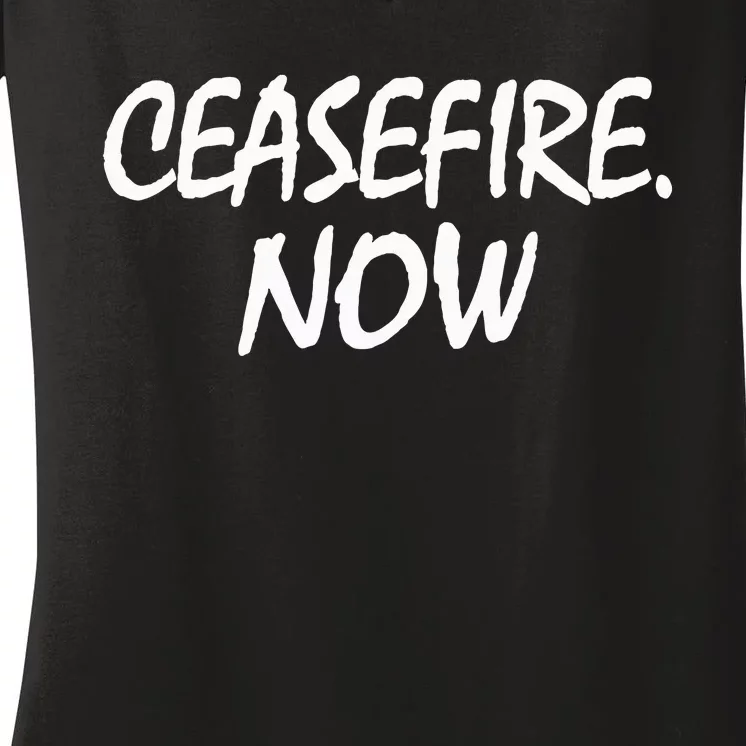 Ceasefire NOW Women's V-Neck T-Shirt