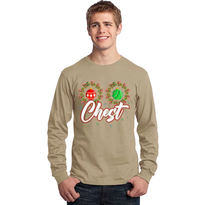 Chest Nuts Christmas Funny Matching Couple Chestnuts Gift Long Sleeve Shirt