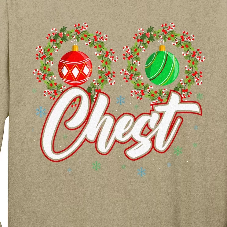 Chest Nuts Christmas Funny Matching Couple Chestnuts Gift Long Sleeve Shirt