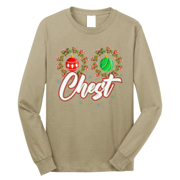 Chest Nuts Christmas Funny Matching Couple Chestnuts Gift Long Sleeve Shirt