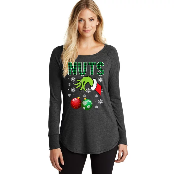 Chest Nuts Christmas Funny Matching Couple Chestnuts Women's Perfect Tri Tunic Long Sleeve Shirt