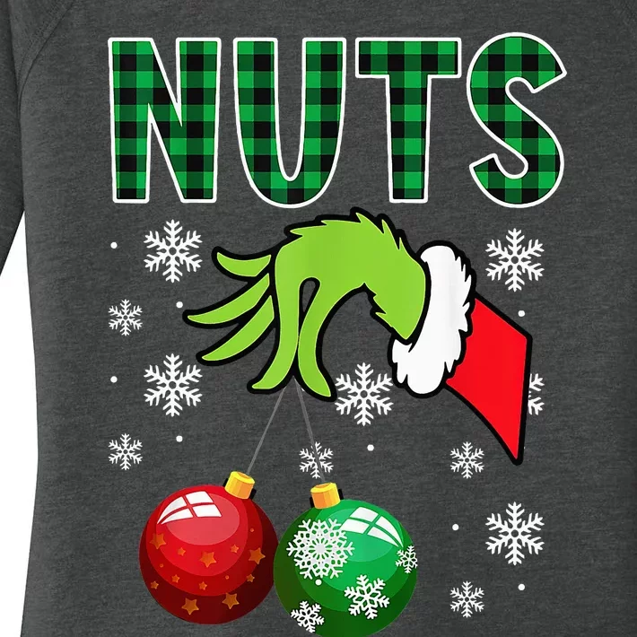 Chest Nuts Christmas Funny Matching Couple Chestnuts Women's Perfect Tri Tunic Long Sleeve Shirt