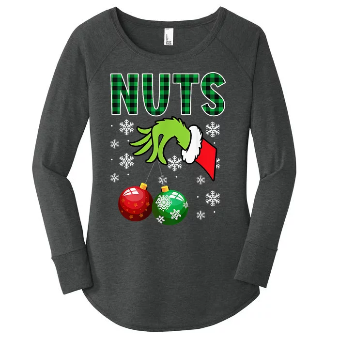 Chest Nuts Christmas Funny Matching Couple Chestnuts Women's Perfect Tri Tunic Long Sleeve Shirt