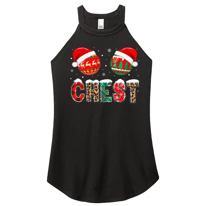 Chest Nuts Couple Christmas Pajama Gift Women’s Perfect Tri Rocker Tank