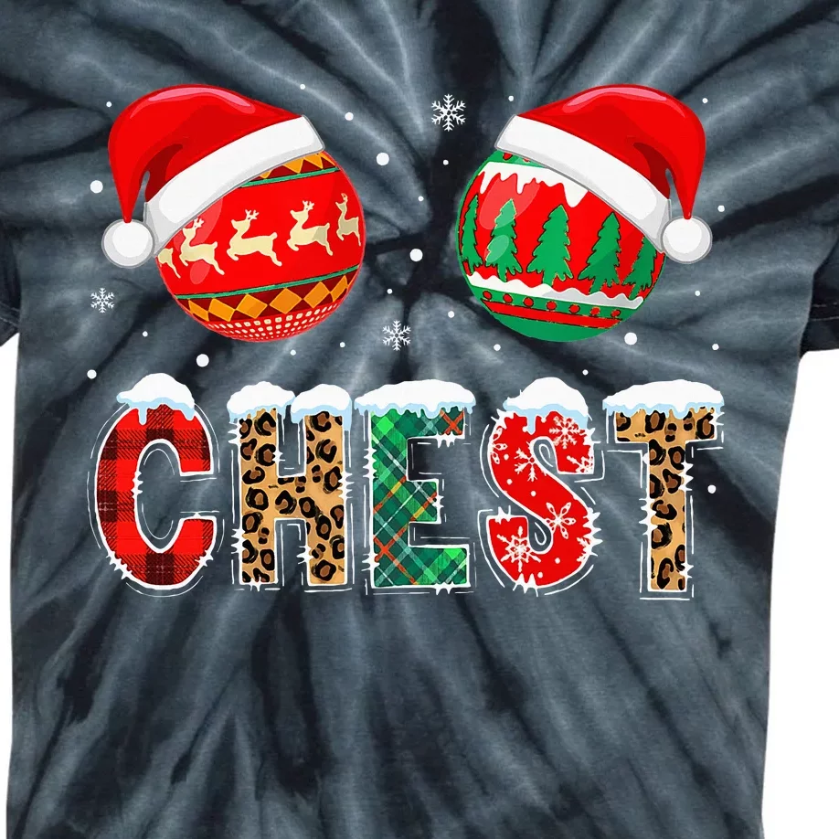 Chest Nuts Couple Christmas Pajama Gift Kids Tie-Dye T-Shirt