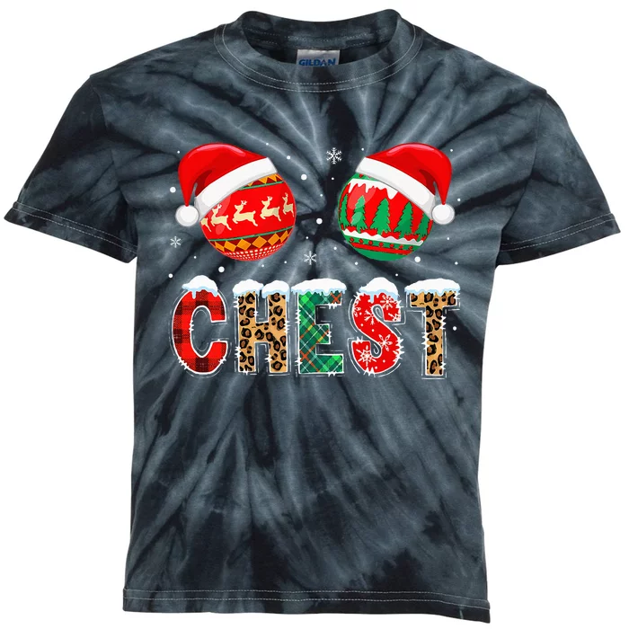 Chest Nuts Couple Christmas Pajama Gift Kids Tie-Dye T-Shirt