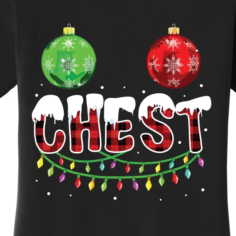 Chest Nuts Christmas Shirts Funny Matching Couple Chestnuts Women's T-Shirt