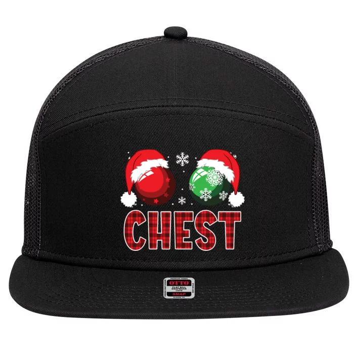 Chest Nuts Christmas Shirts Funny Matching Couple Chestnuts 7 Panel Mesh Trucker Snapback Hat