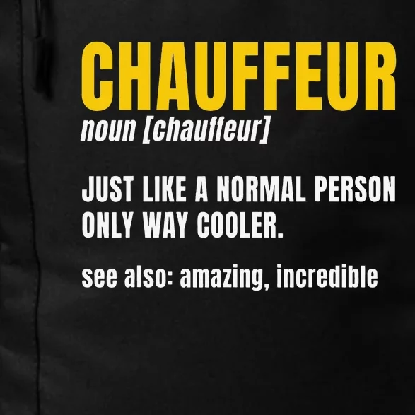 Chauffeur Noun Carpooler Professional Driver Private Limo Daily Commute Backpack