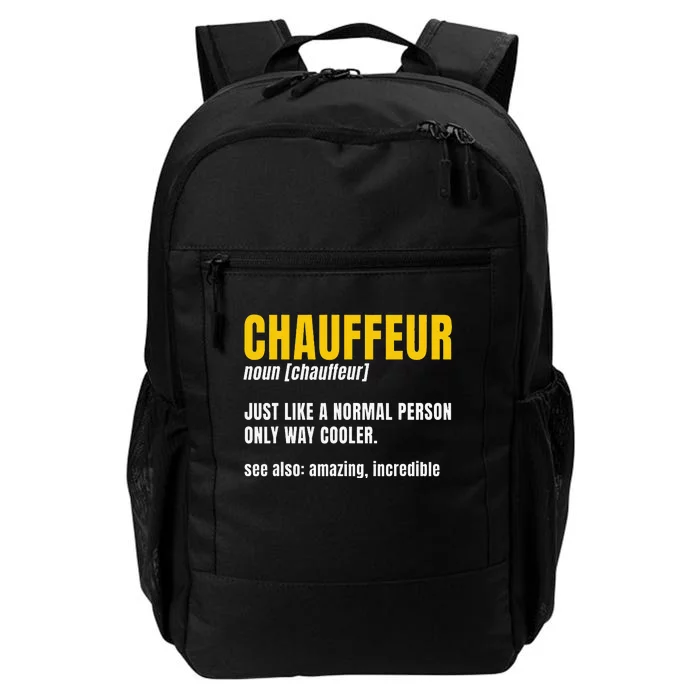 Chauffeur Noun Carpooler Professional Driver Private Limo Daily Commute Backpack