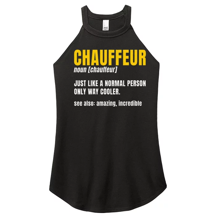 Chauffeur Noun Carpooler Professional Driver Private Limo Women’s Perfect Tri Rocker Tank