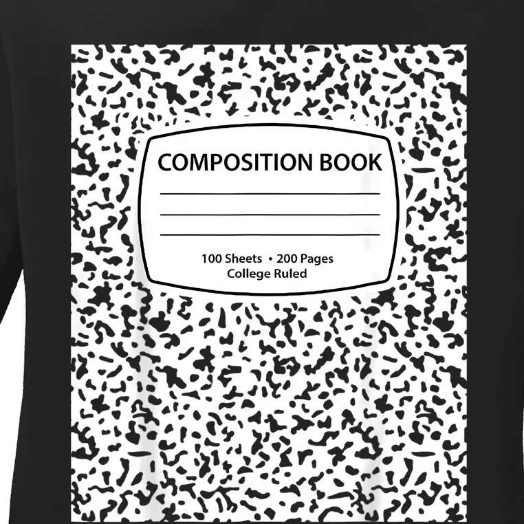 Composition Notebook Costume Matching Group Halloween Ladies Long Sleeve Shirt