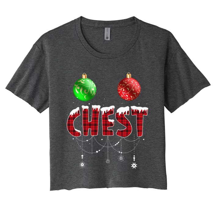 Chest Nuts Christmas Matching Couple Chestnuts Women's Crop Top Tee