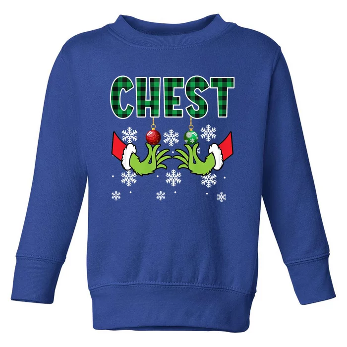 Chest Nuts Christmas Great Gift Funny Matching Couple Chestnuts Meaningful Gift Toddler Sweatshirt