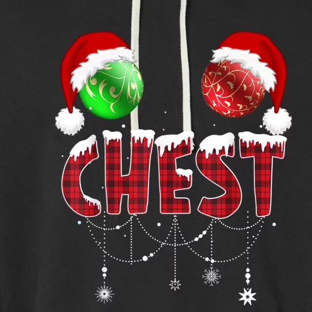 Chest Nuts Christmas Gift Funny Matching Couple Chestnuts Gift Garment-Dyed Fleece Hoodie