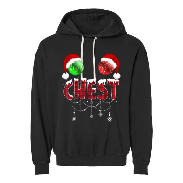 Chest Nuts Christmas Gift Funny Matching Couple Chestnuts Gift Garment-Dyed Fleece Hoodie