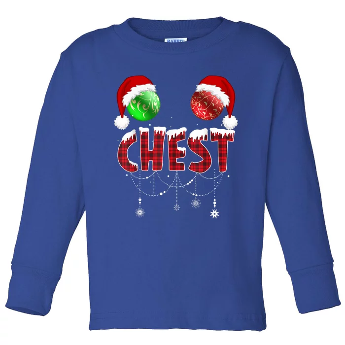 Chest Nuts Christmas Gift Funny Matching Couple Chestnuts Gift Toddler Long Sleeve Shirt