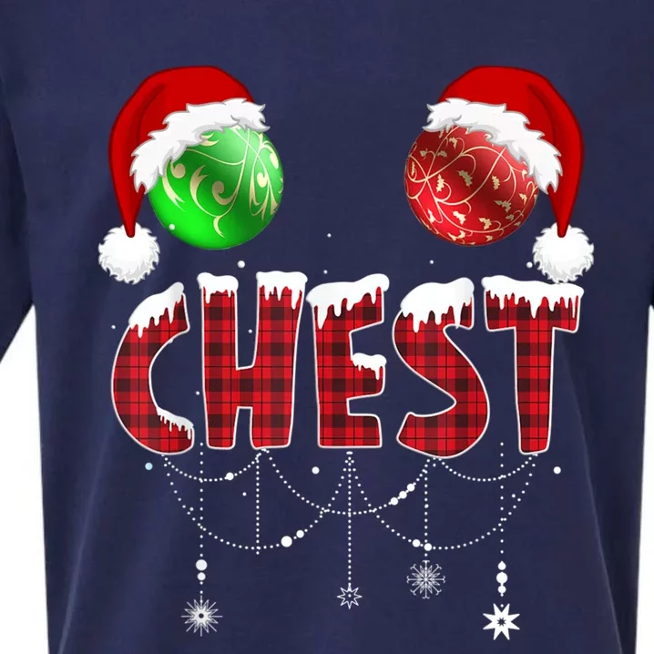 Chest Nuts Christmas Gift Funny Matching Couple Chestnuts Gift Sueded Cloud Jersey T-Shirt