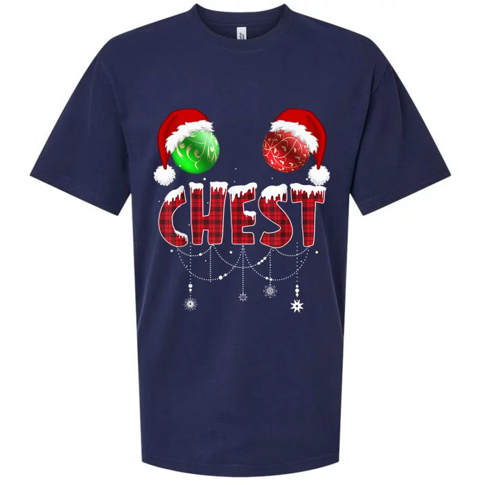 Chest Nuts Christmas Gift Funny Matching Couple Chestnuts Gift Sueded Cloud Jersey T-Shirt