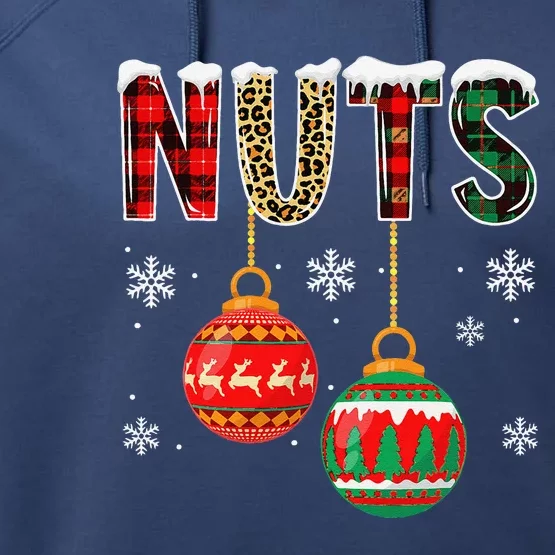 Chest Nuts Couples Christmas Chestnuts Matching Funny Gift Performance Fleece Hoodie