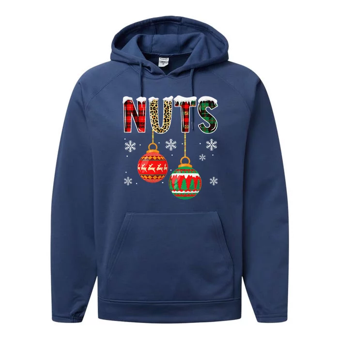 Chest Nuts Couples Christmas Chestnuts Matching Funny Gift Performance Fleece Hoodie