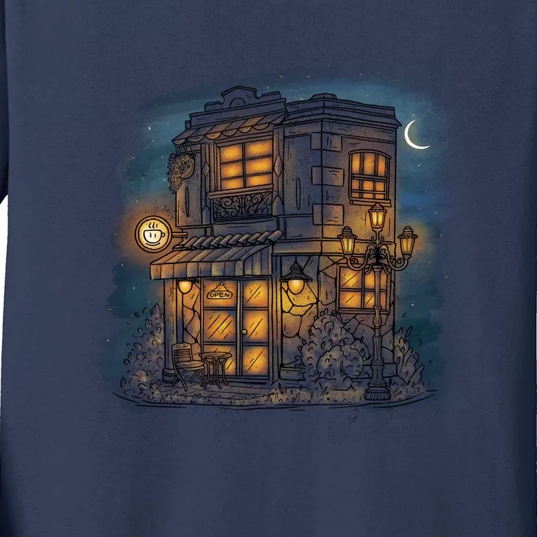 Cafe Night Kids Long Sleeve Shirt