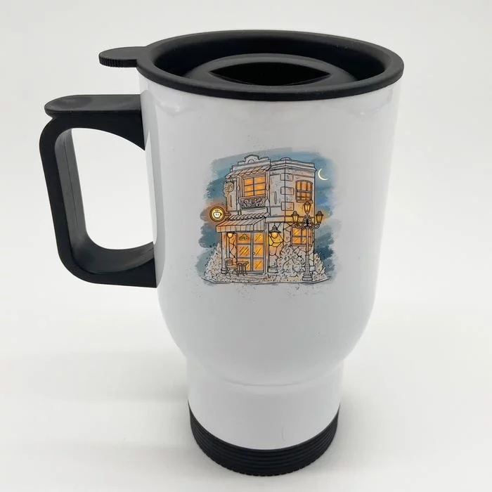 Cafe Night Front & Back Stainless Steel Travel Mug