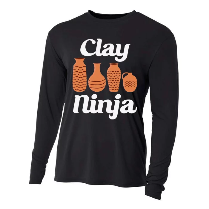 Clay Ninja Ceramic Funny Pottery Cooling Performance Long Sleeve Crew