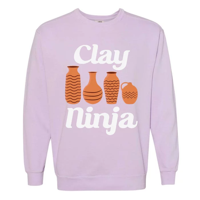 Clay Ninja Ceramic Funny Pottery Garment-Dyed Sweatshirt