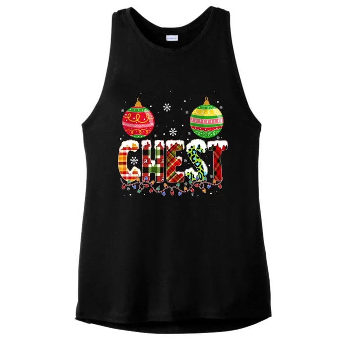 Chest Nuts Christmas Matching Couple Chestnuts Gift Ladies Tri-Blend Wicking Tank