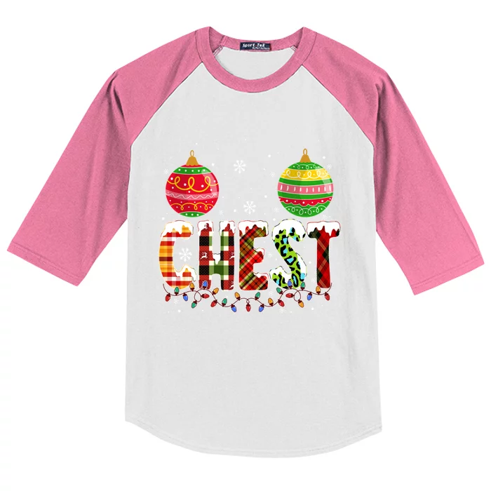 Chest Nuts Christmas Matching Couple Chestnuts Gift Kids Colorblock Raglan Jersey